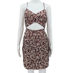Leyden Cutout Printed Floral Mini Dress L